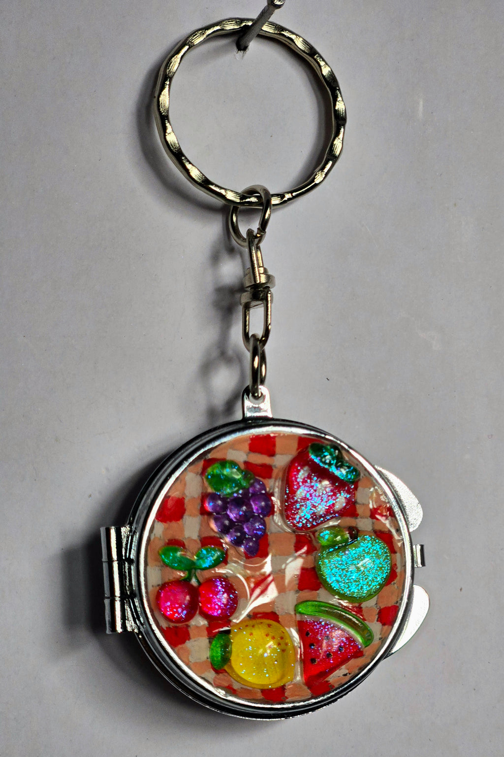 Fruit Salad Mini Compact Mirror Keychain