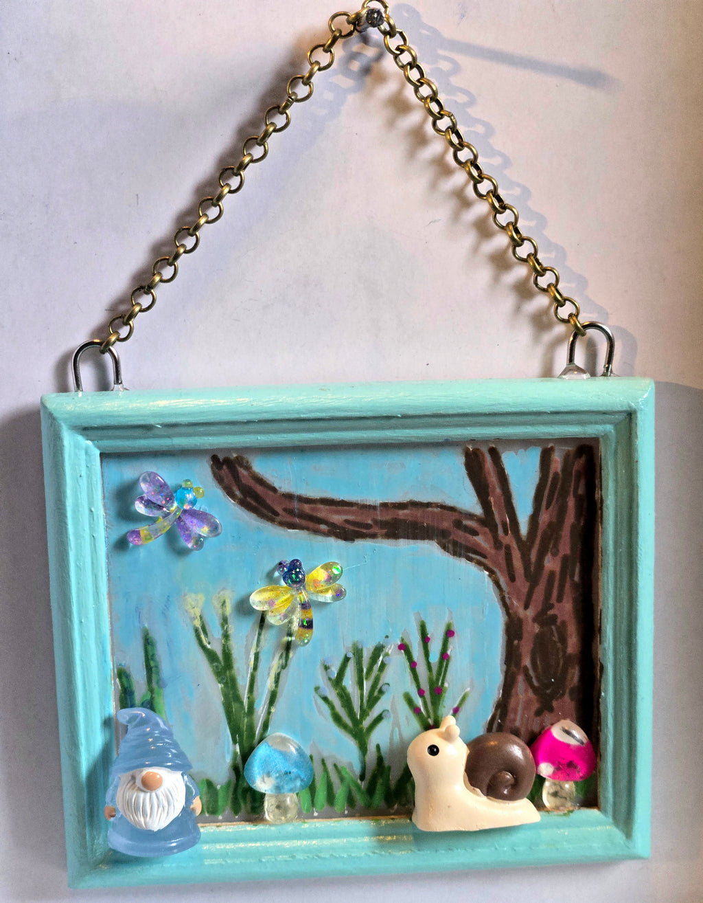 Gnome with Snail Art Ornament