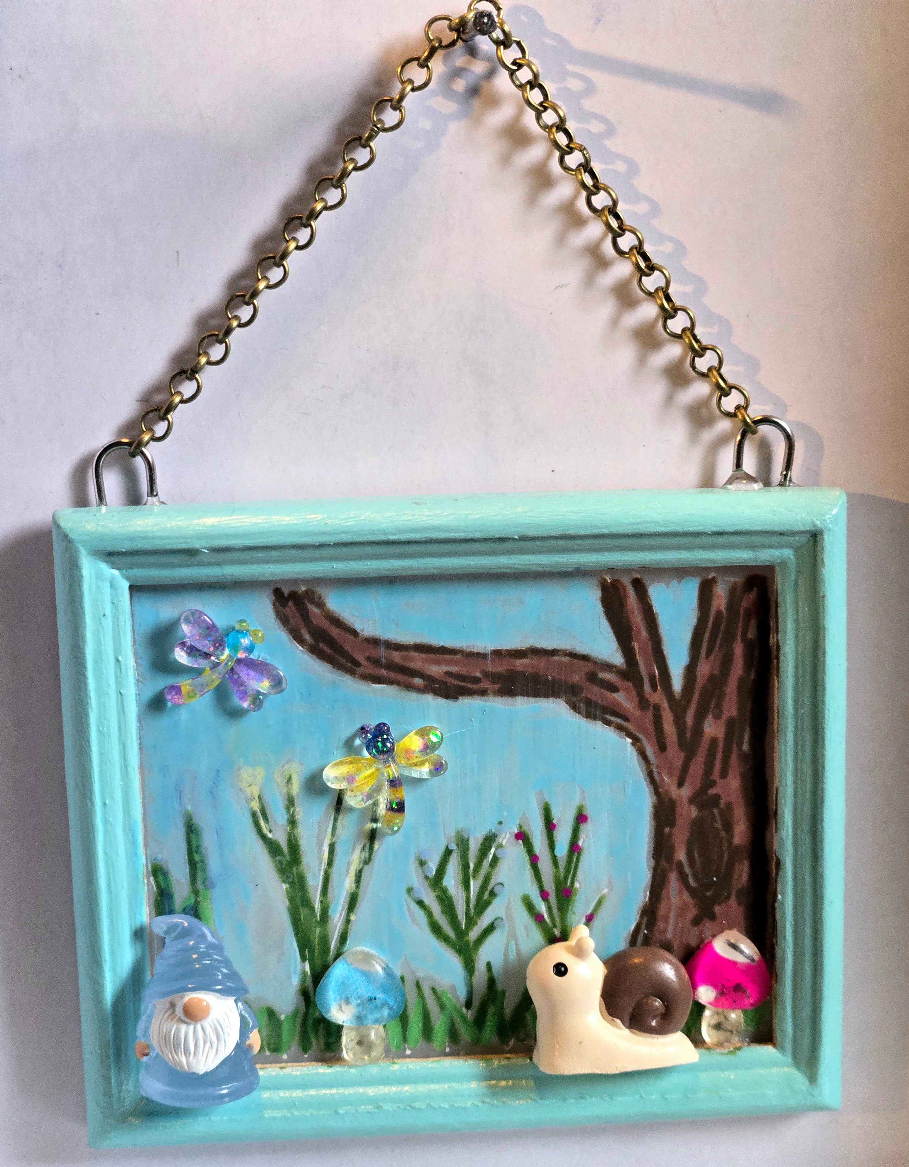 Gnome with Snail Art Ornament