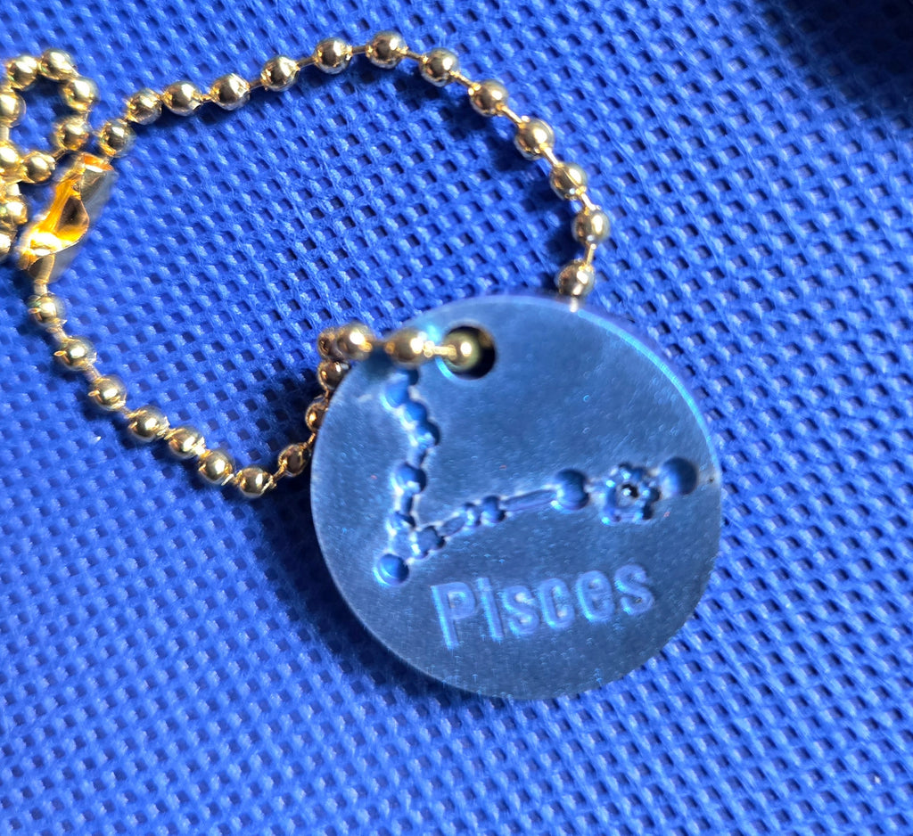 Zodiac Keychain Metallic Pisces