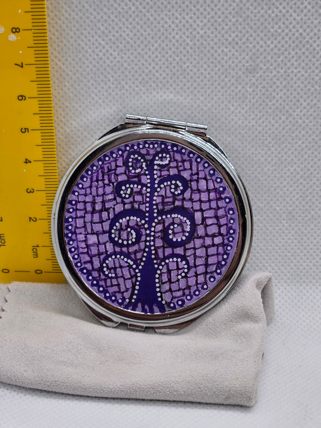 Purple Mosaic Style Compact Mirror