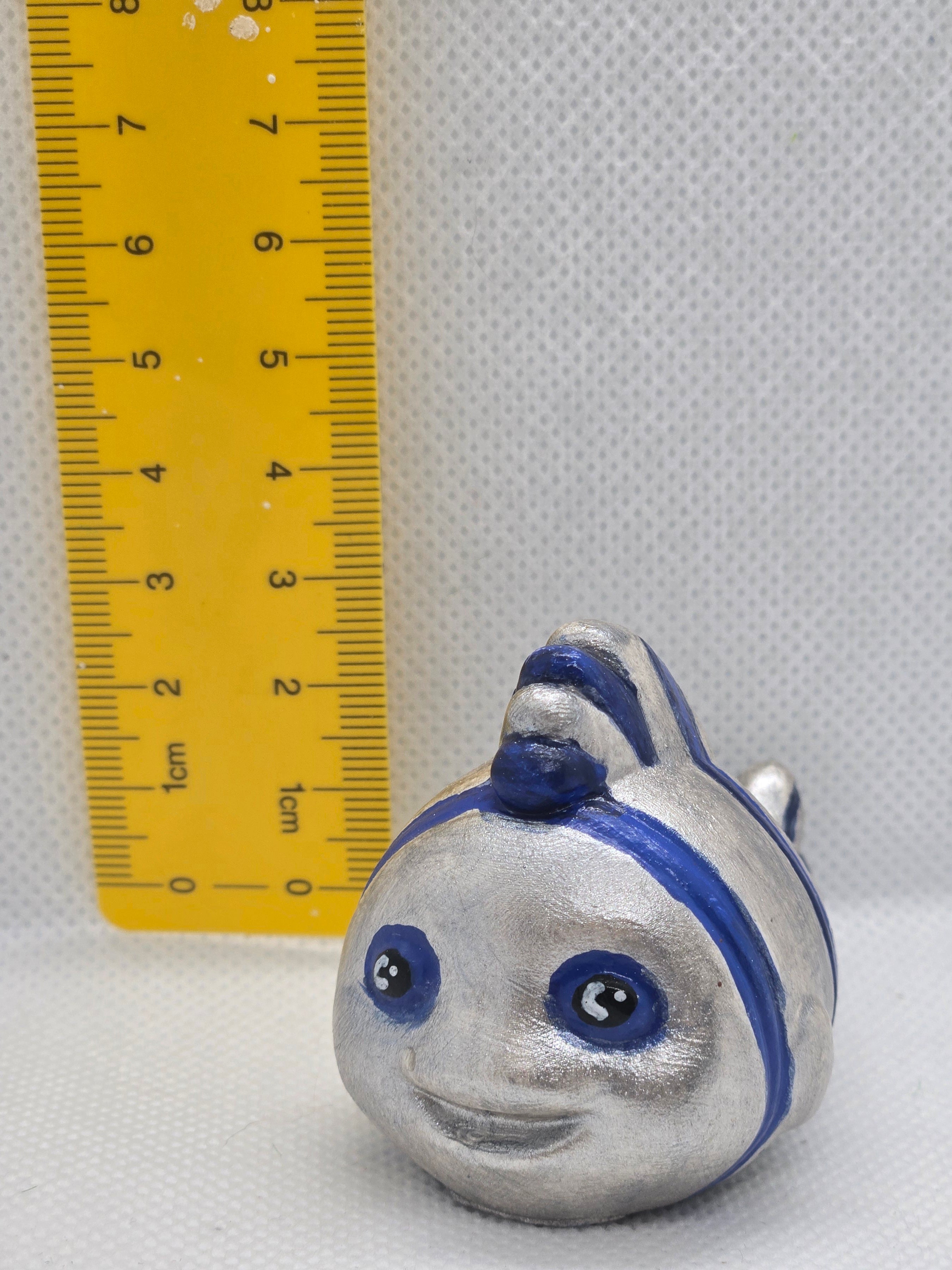 Friendly Silver Fish Plaster Figure
