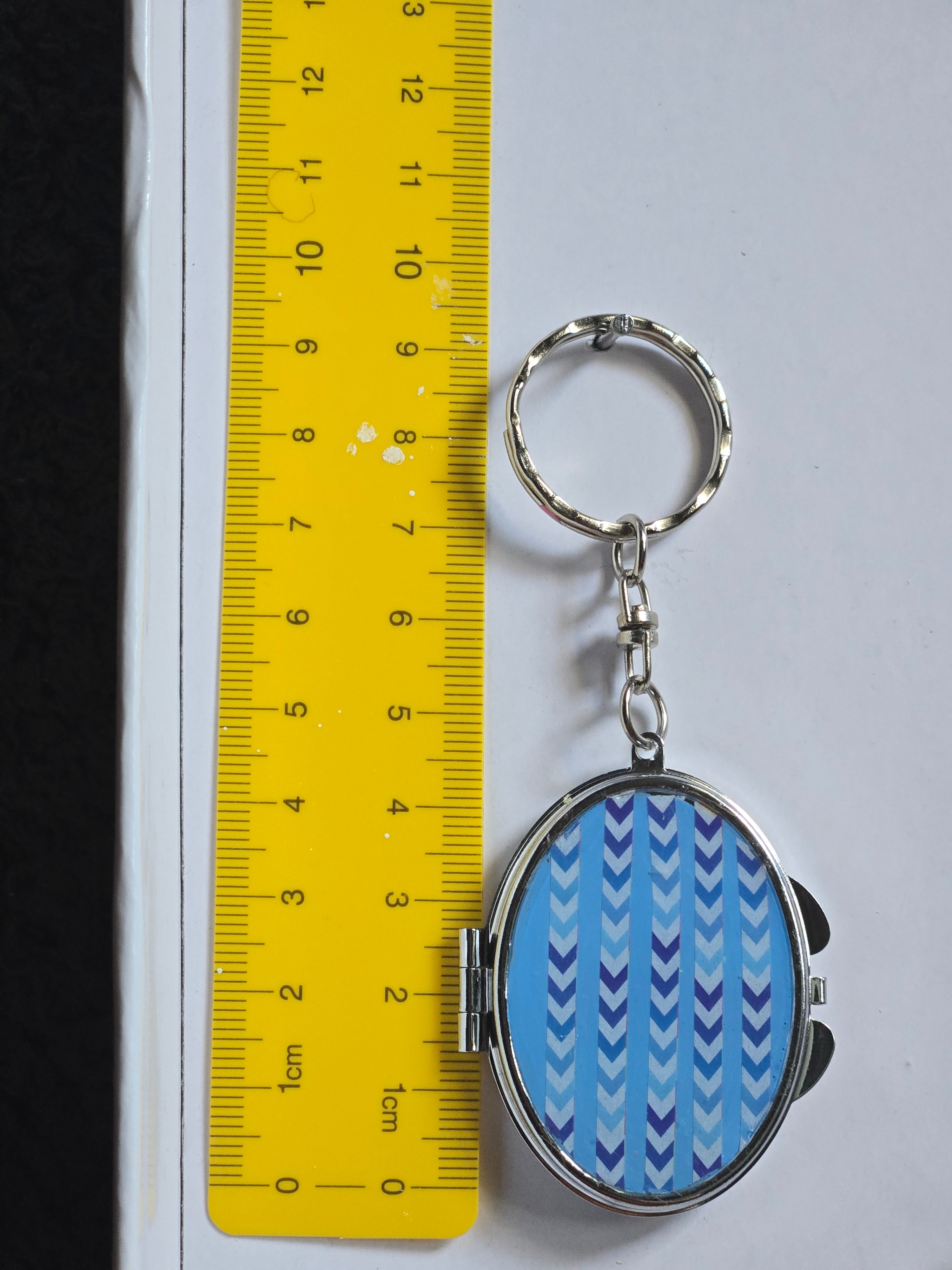 Chevron Mini Mirror Compact Keychain