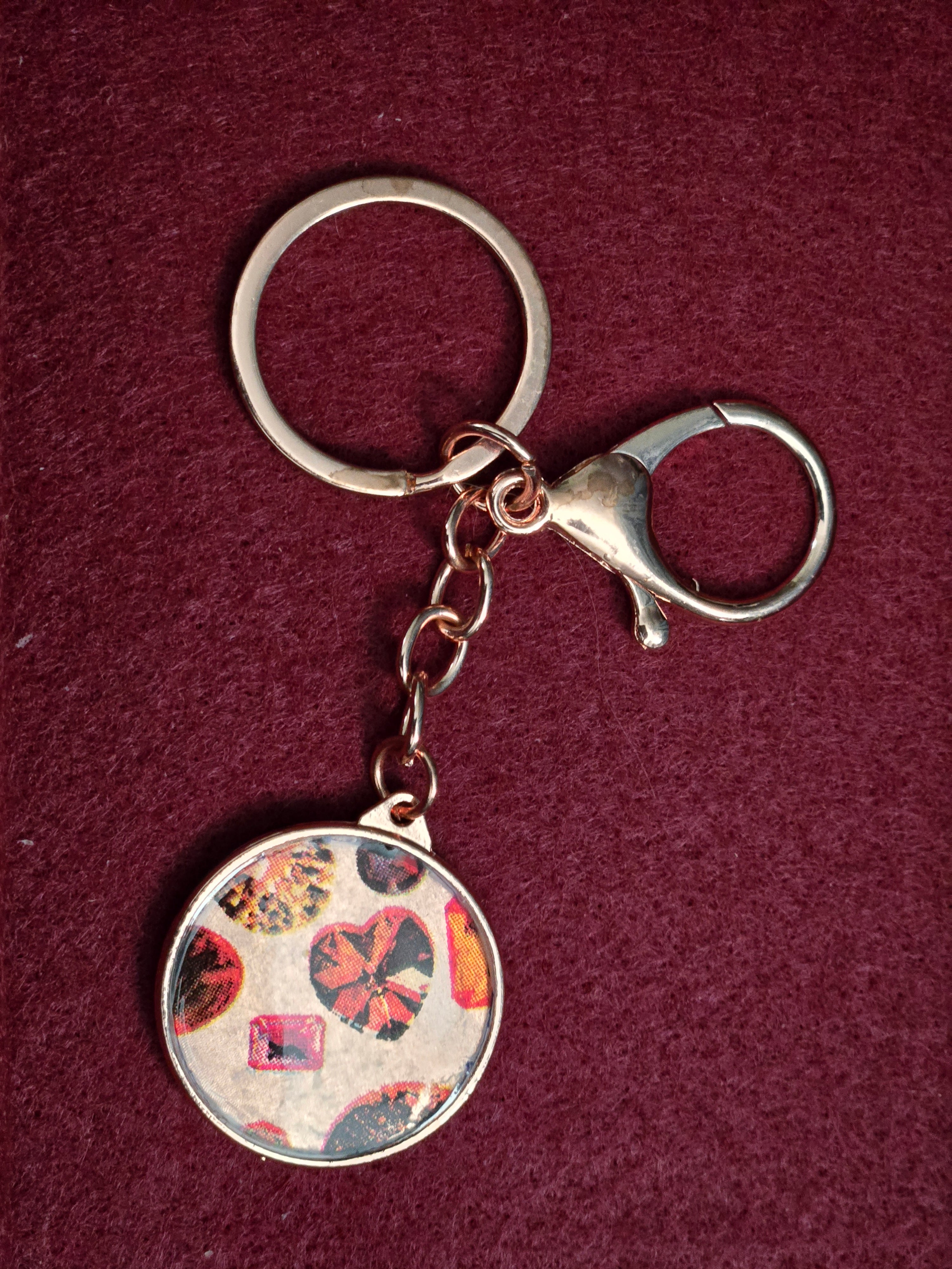 Jeweled paper keychain
