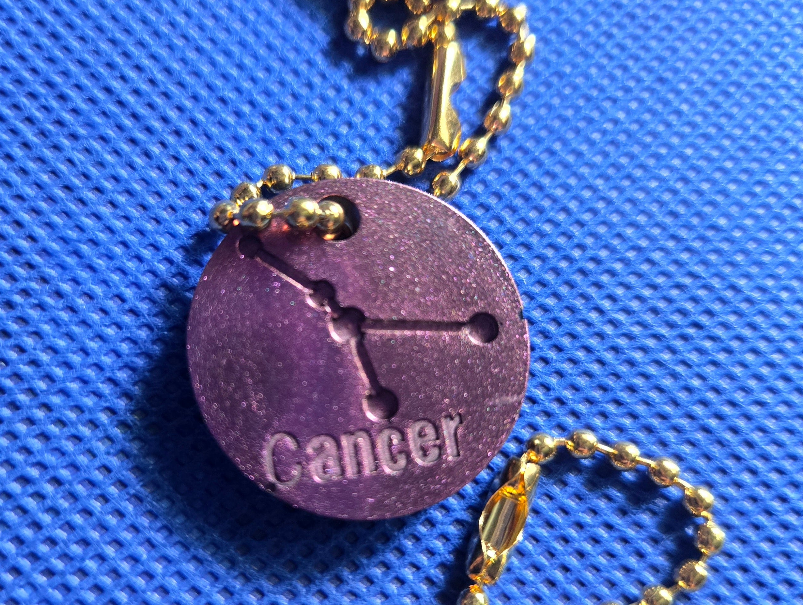 Zodiac Keychain Metallic Cancer