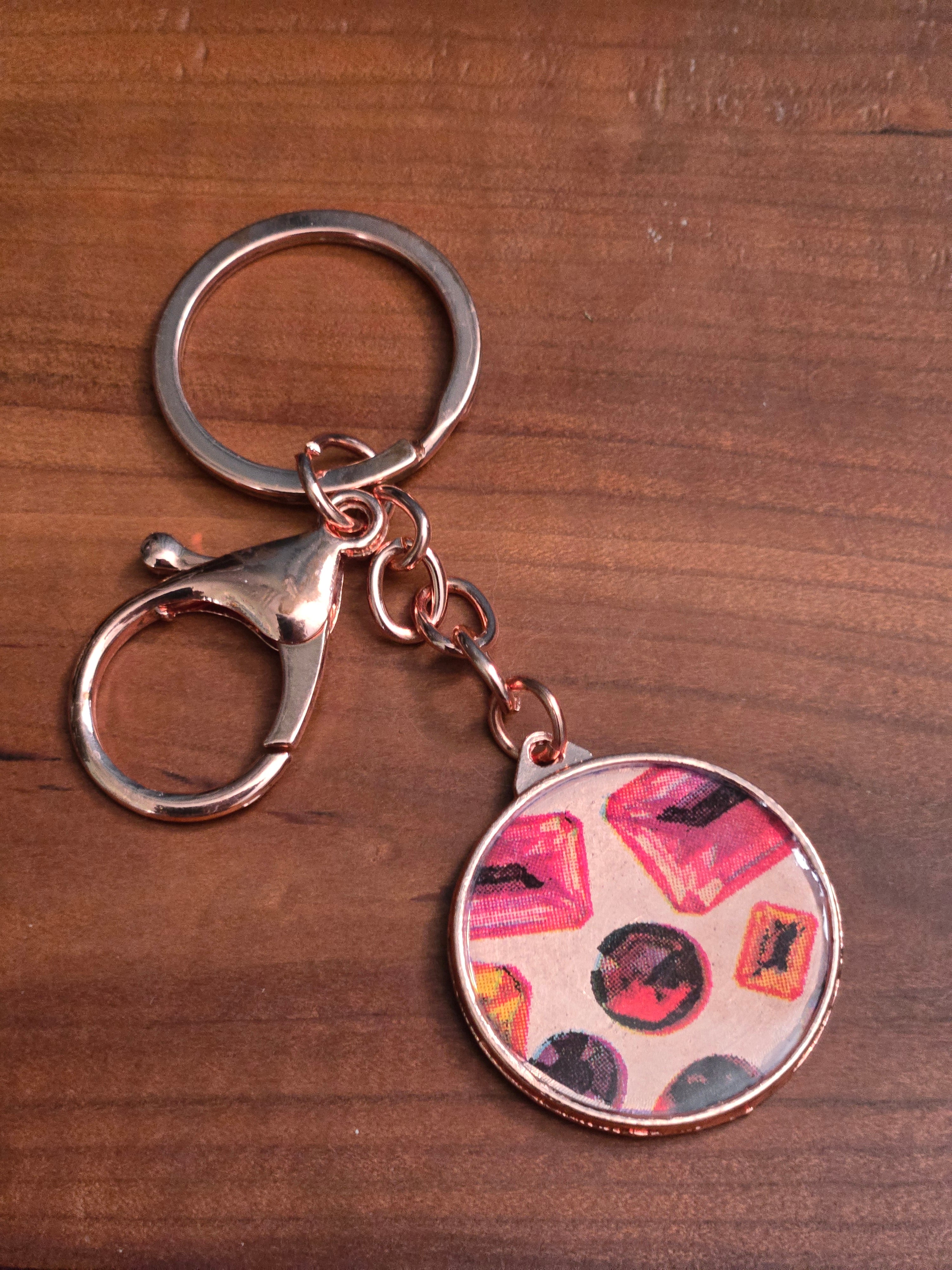 Jeweled paper keychain