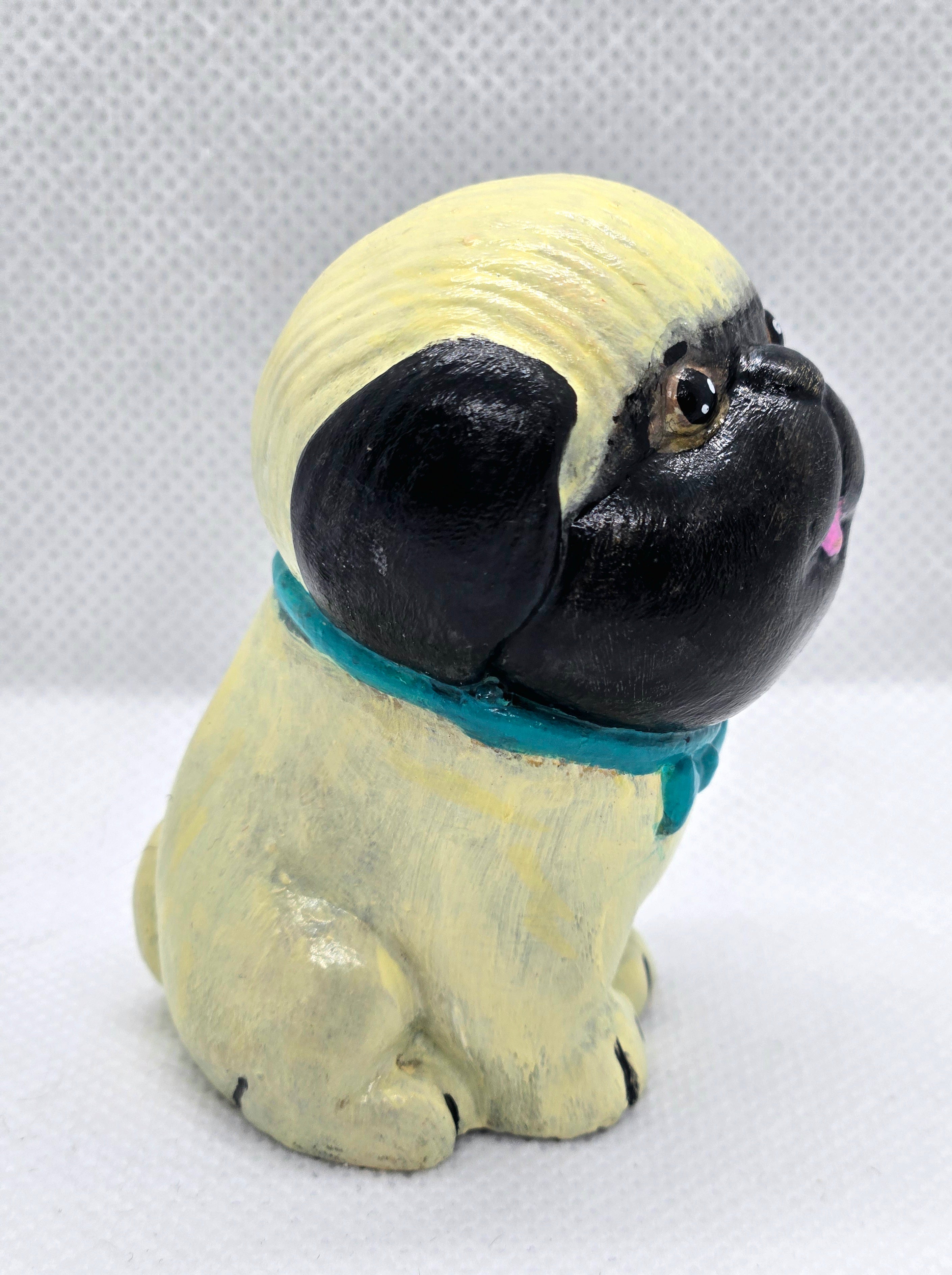 Pug Plaster Figure