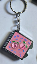 Peaches Mini Compact Mirror Keychain