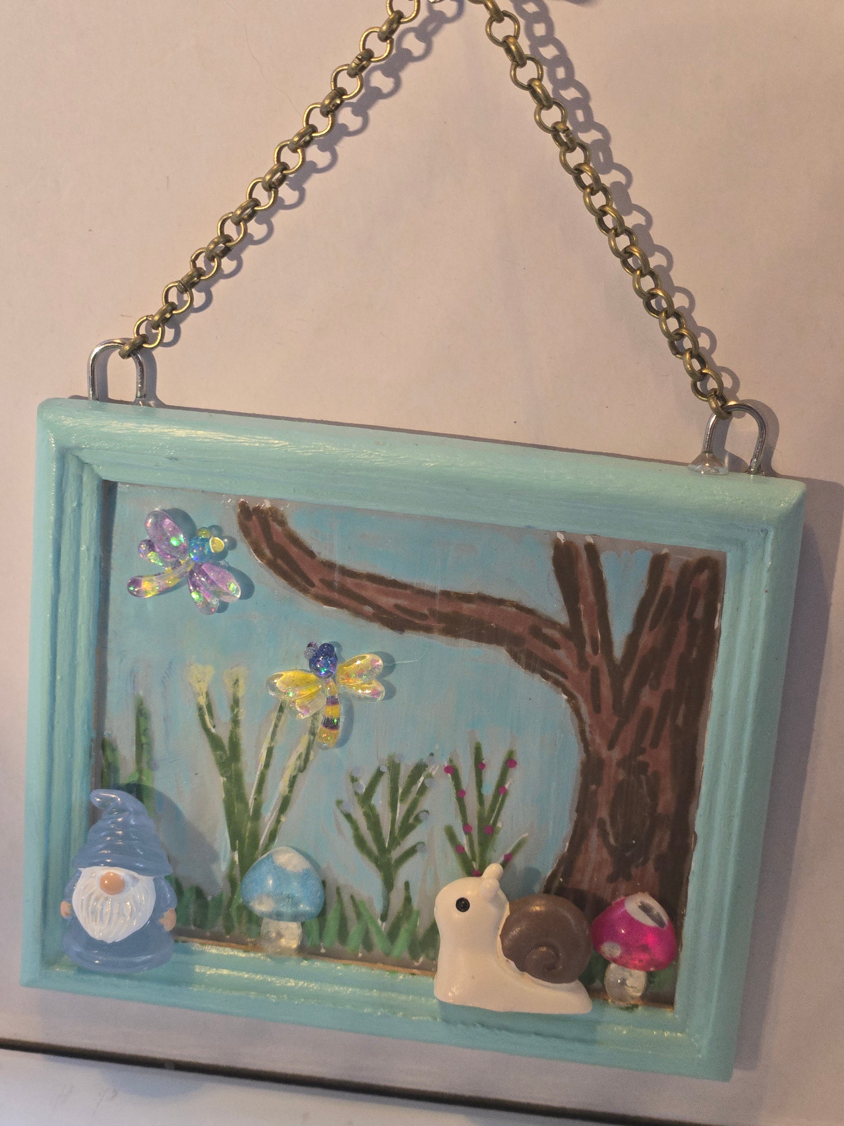 Gnome with Snail Art Ornament
