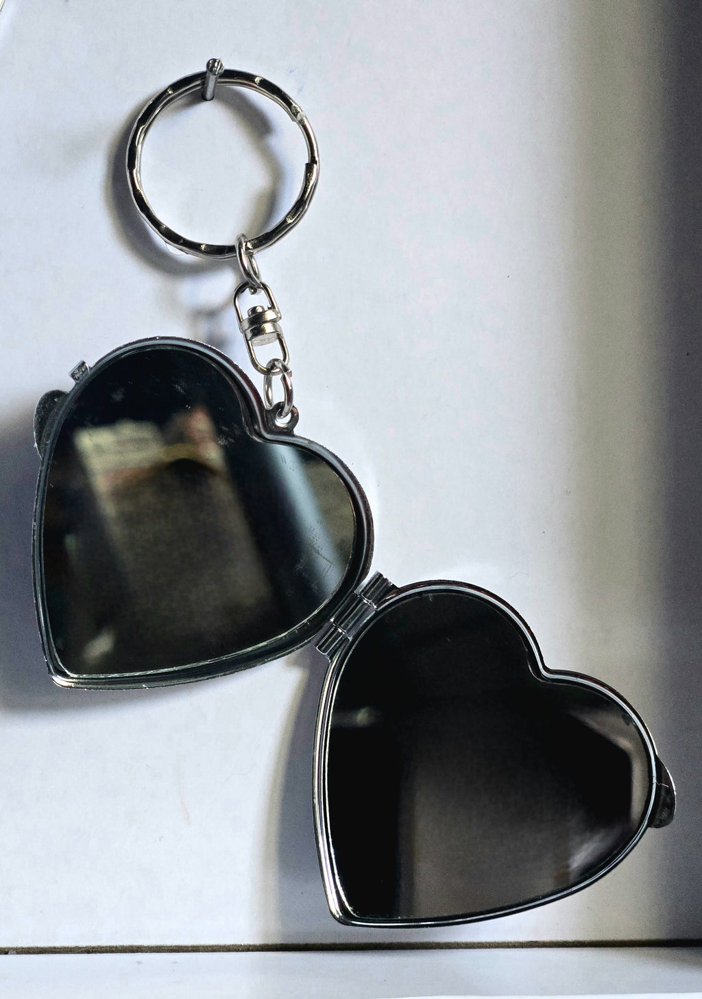 Purple Heart Mini Compact Mirror Keychain
