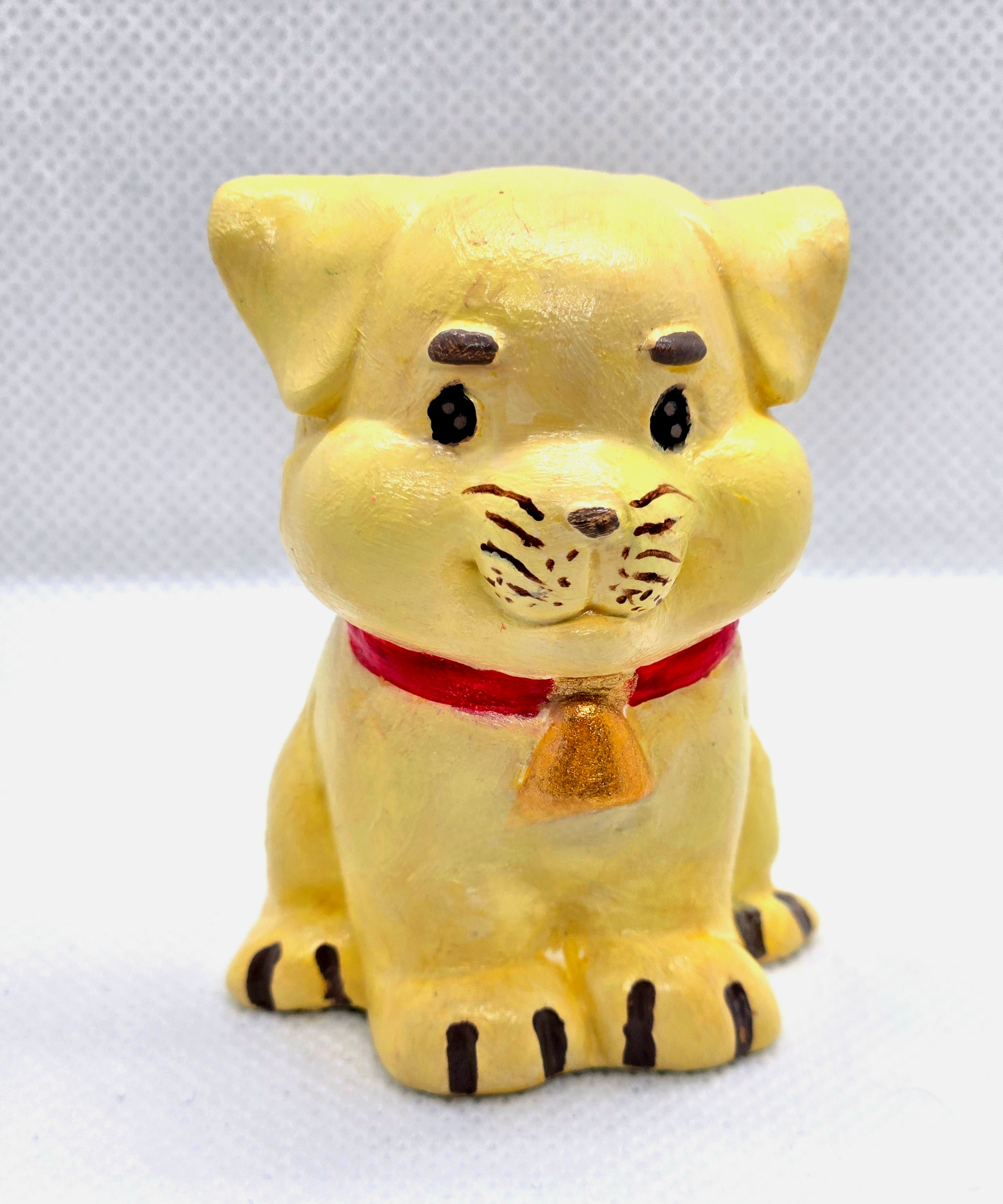 Yellow Puppy Plaster Figure