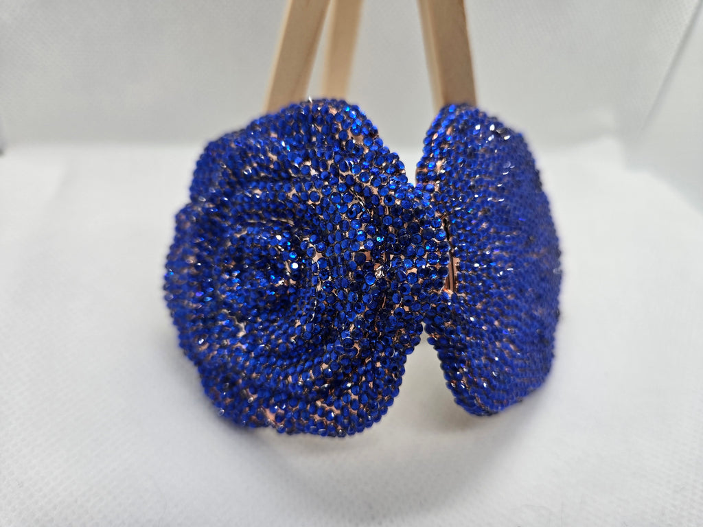 Blue Rose Rhinestone Compact Mirror