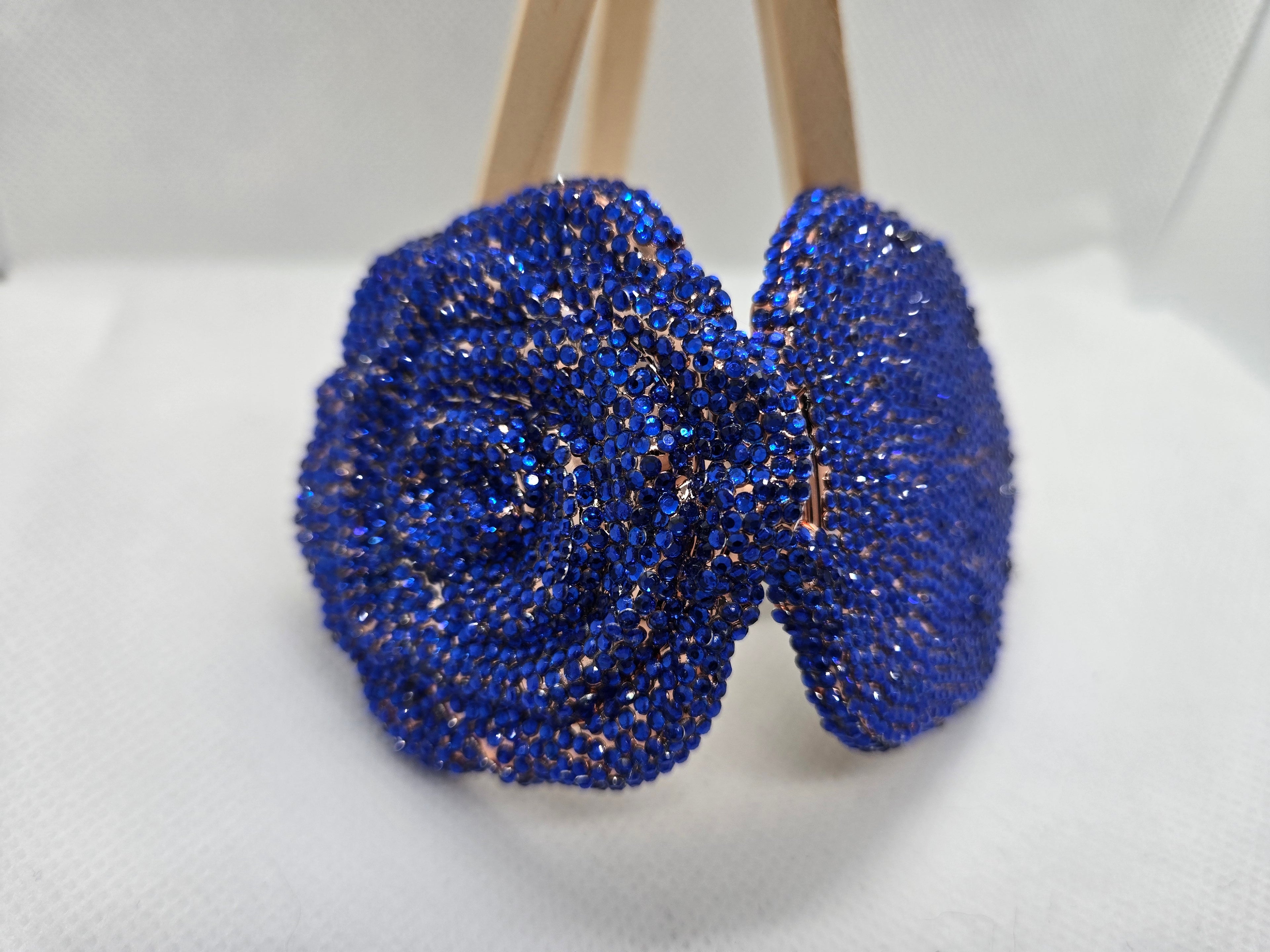 Blue Rose Rhinestone Compact Mirror