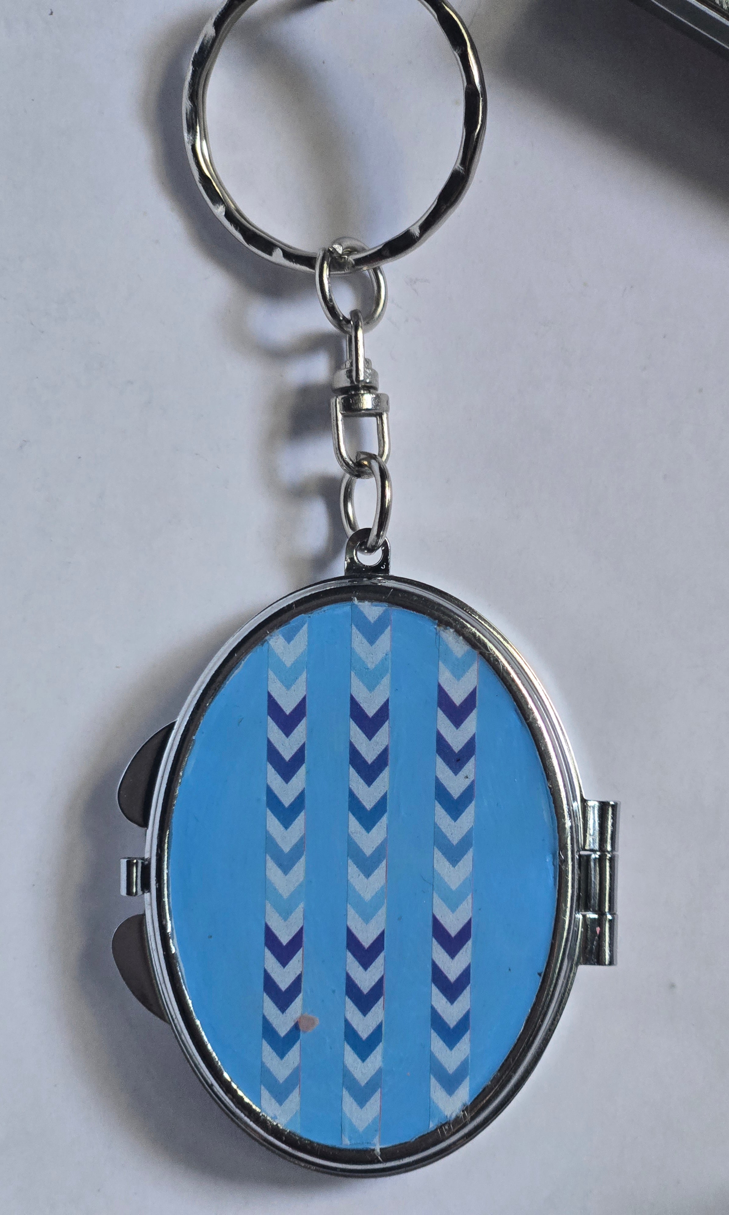 Chevron Mini Mirror Compact Keychain