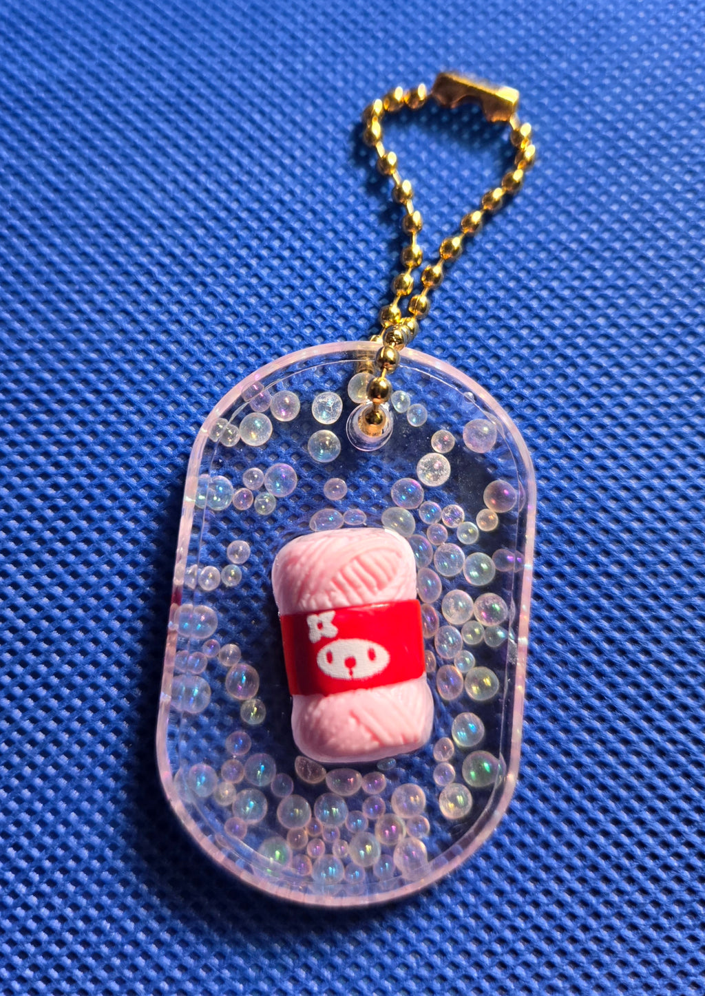 Pink Yarn Keychain