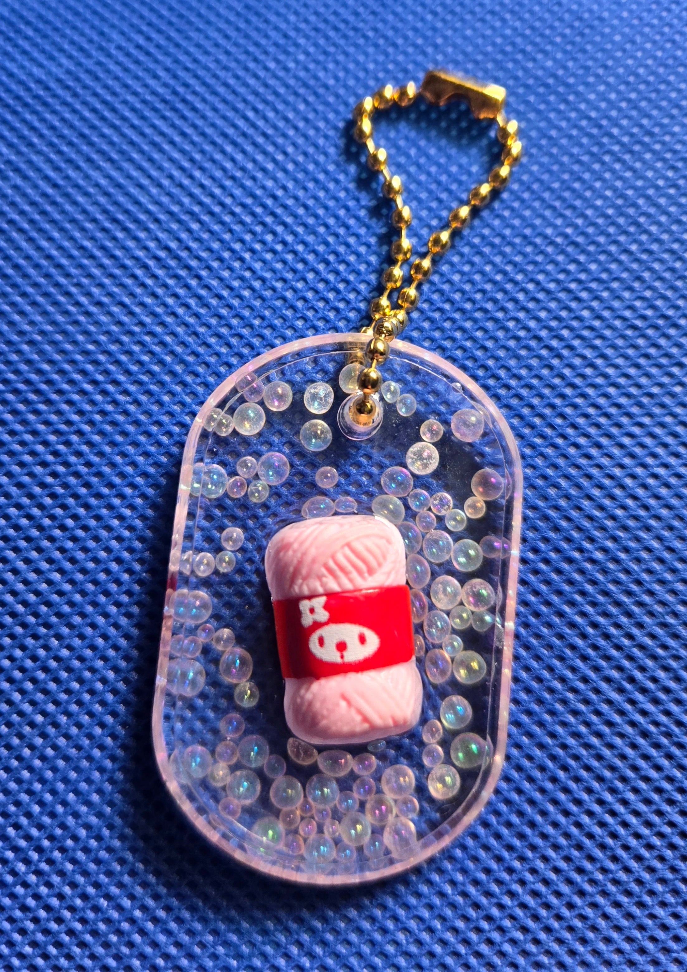 Pink Yarn Keychain