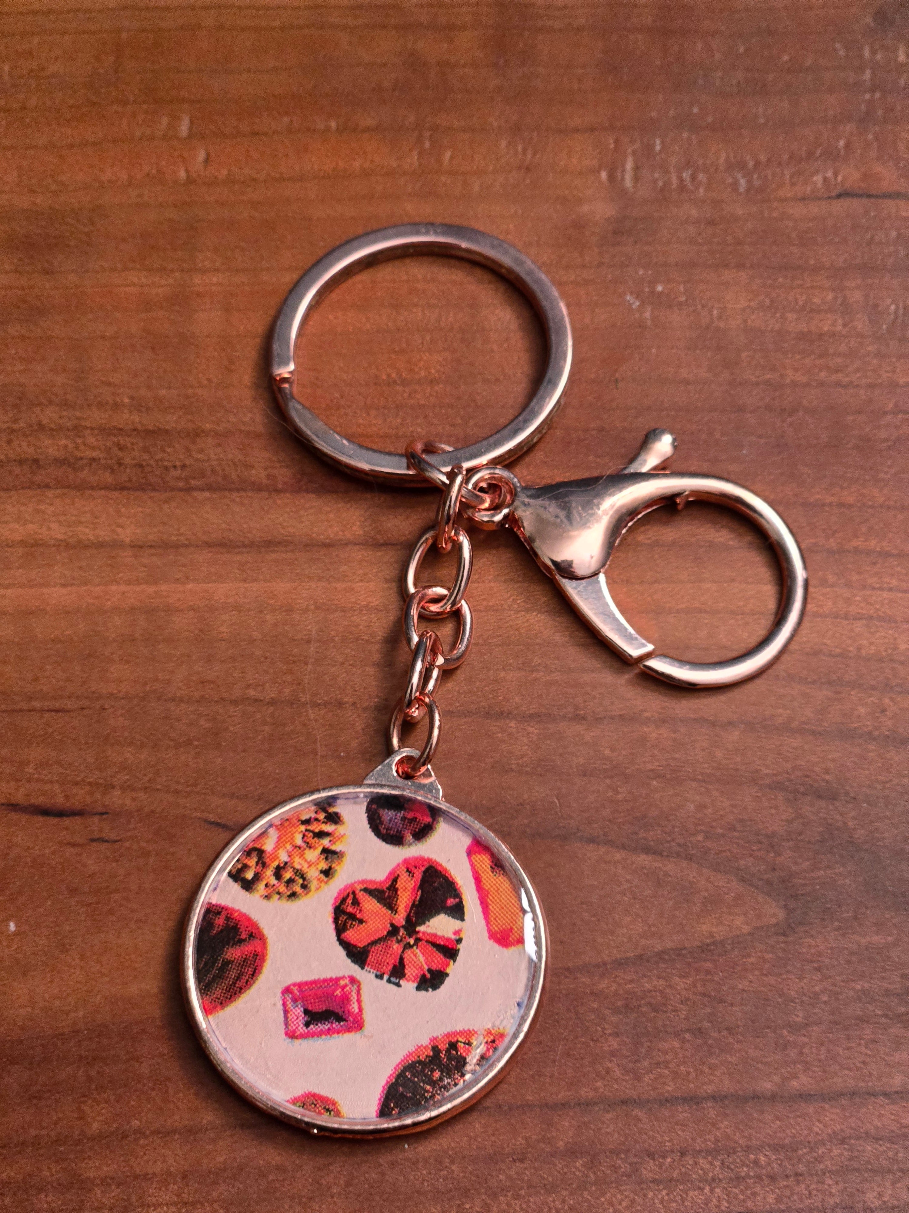 Jeweled paper keychain