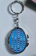 Chevron Mini Mirror Compact Keychain