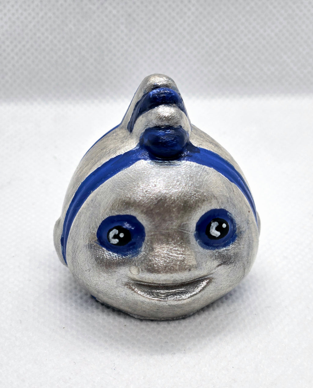 Friendly Silver Fish Plaster Figure
