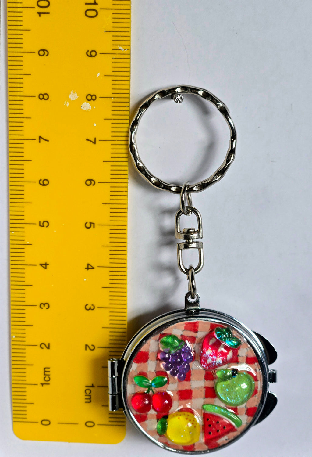 Fruit Salad Mini Compact Mirror Keychain