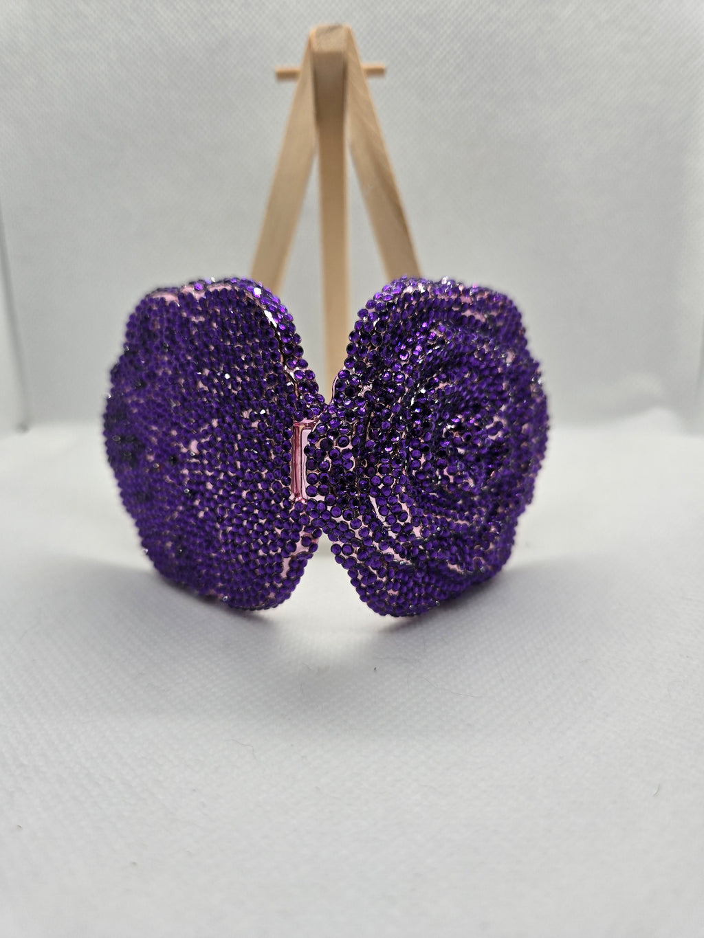 Purple Rose Rhinestone Compact Mirror