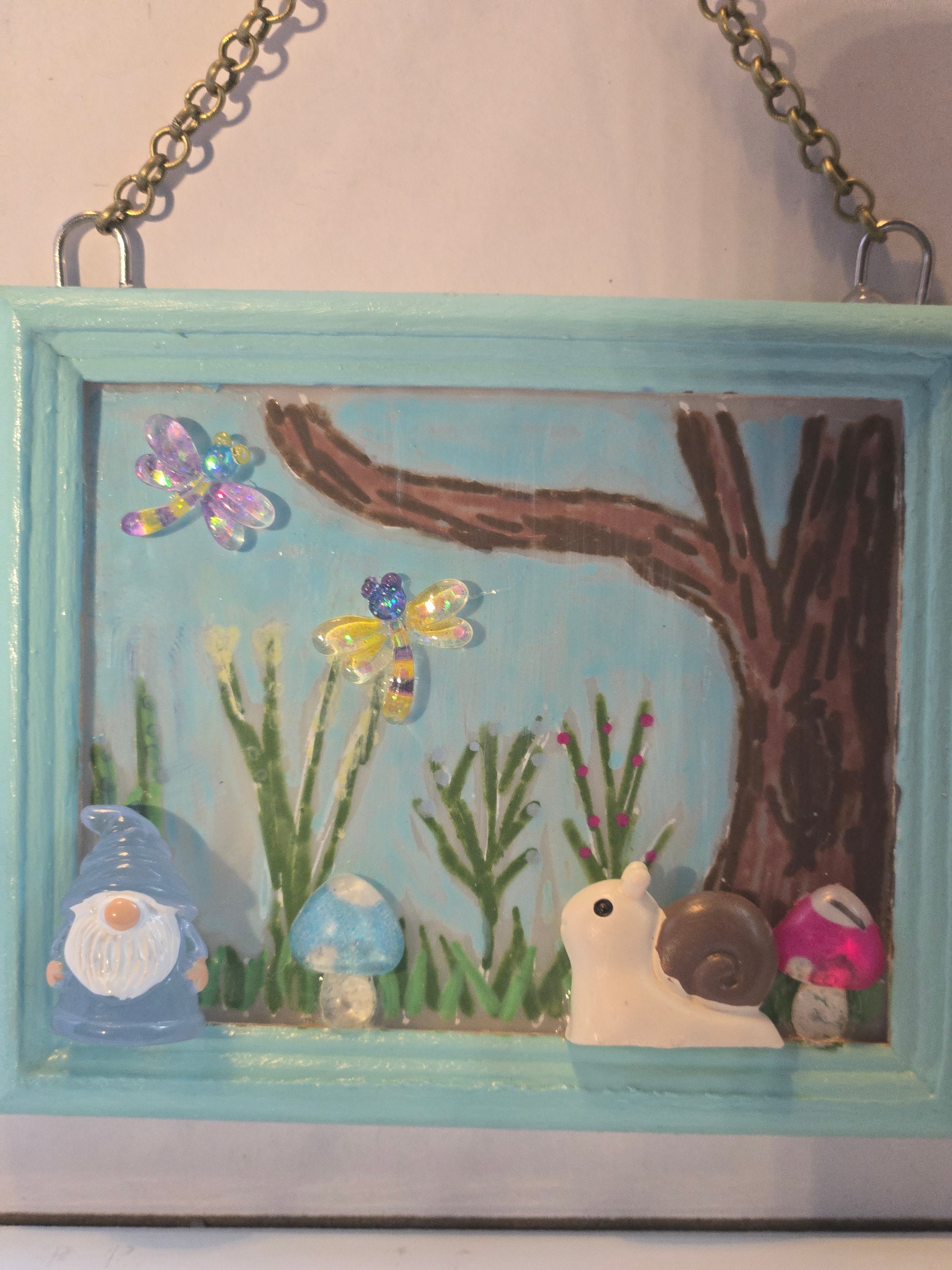 Gnome with Snail Art Ornament