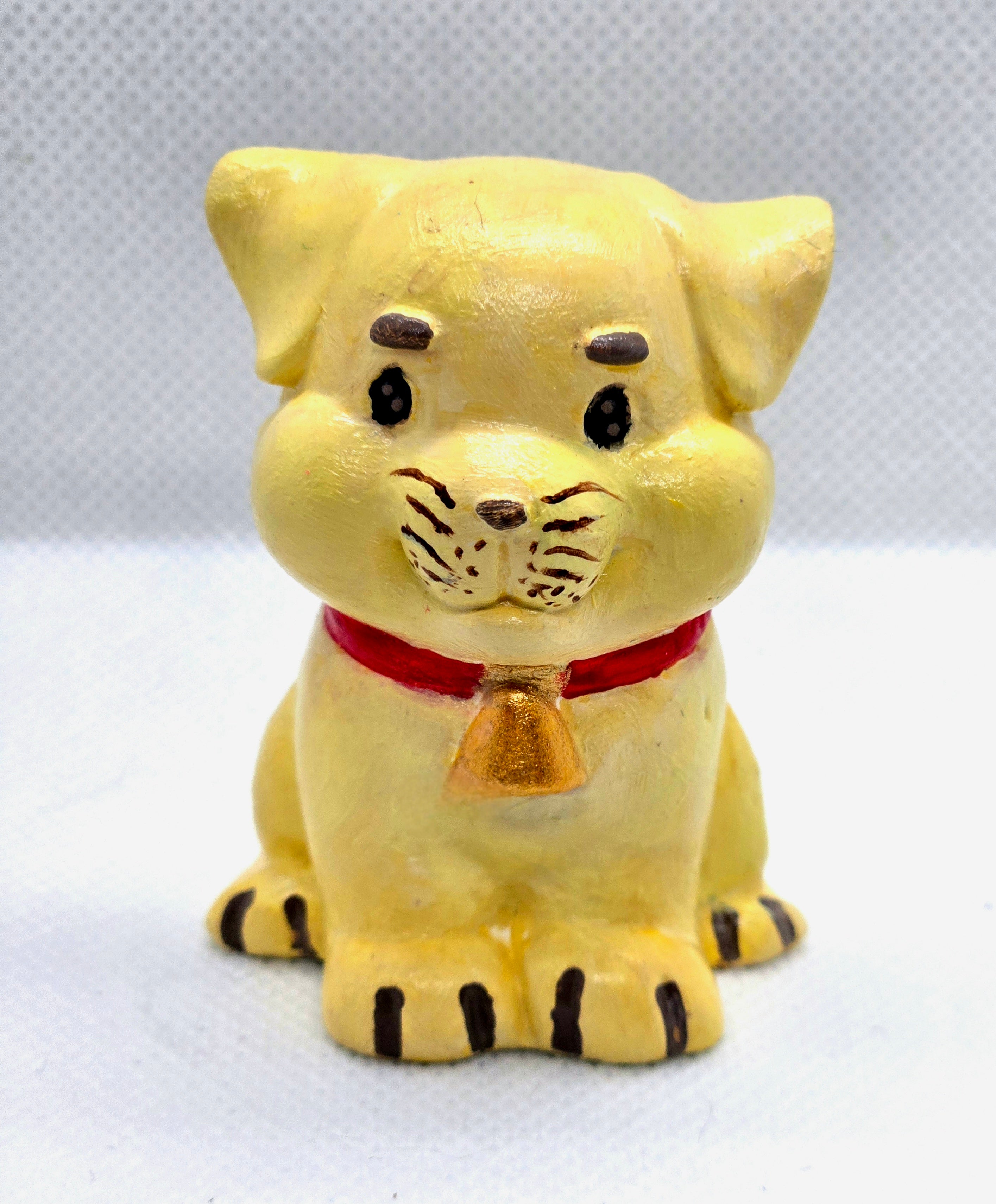 Yellow Puppy Plaster Figure
