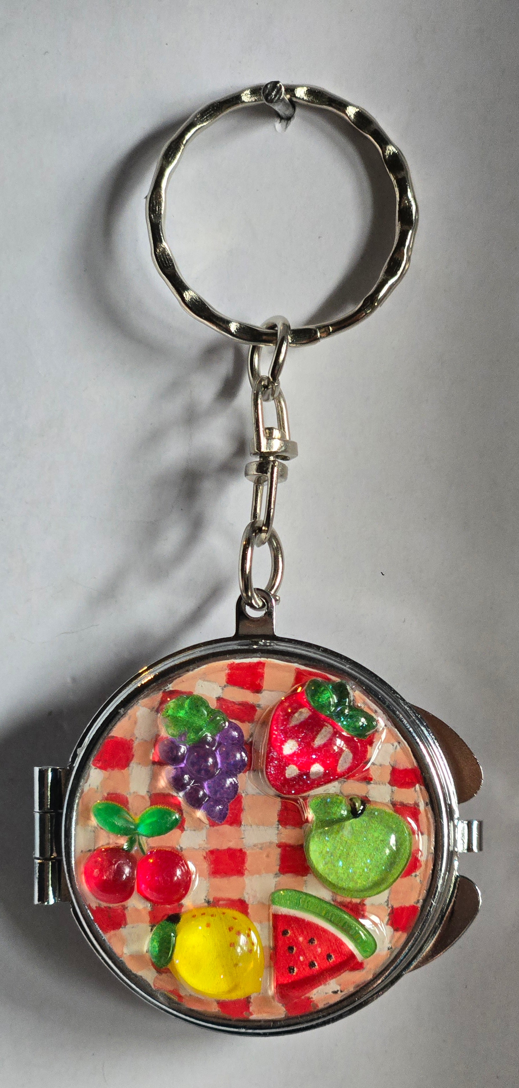 Fruit Salad Mini Compact Mirror Keychain