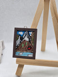 Mountain Cabin Miniature Framed Painting