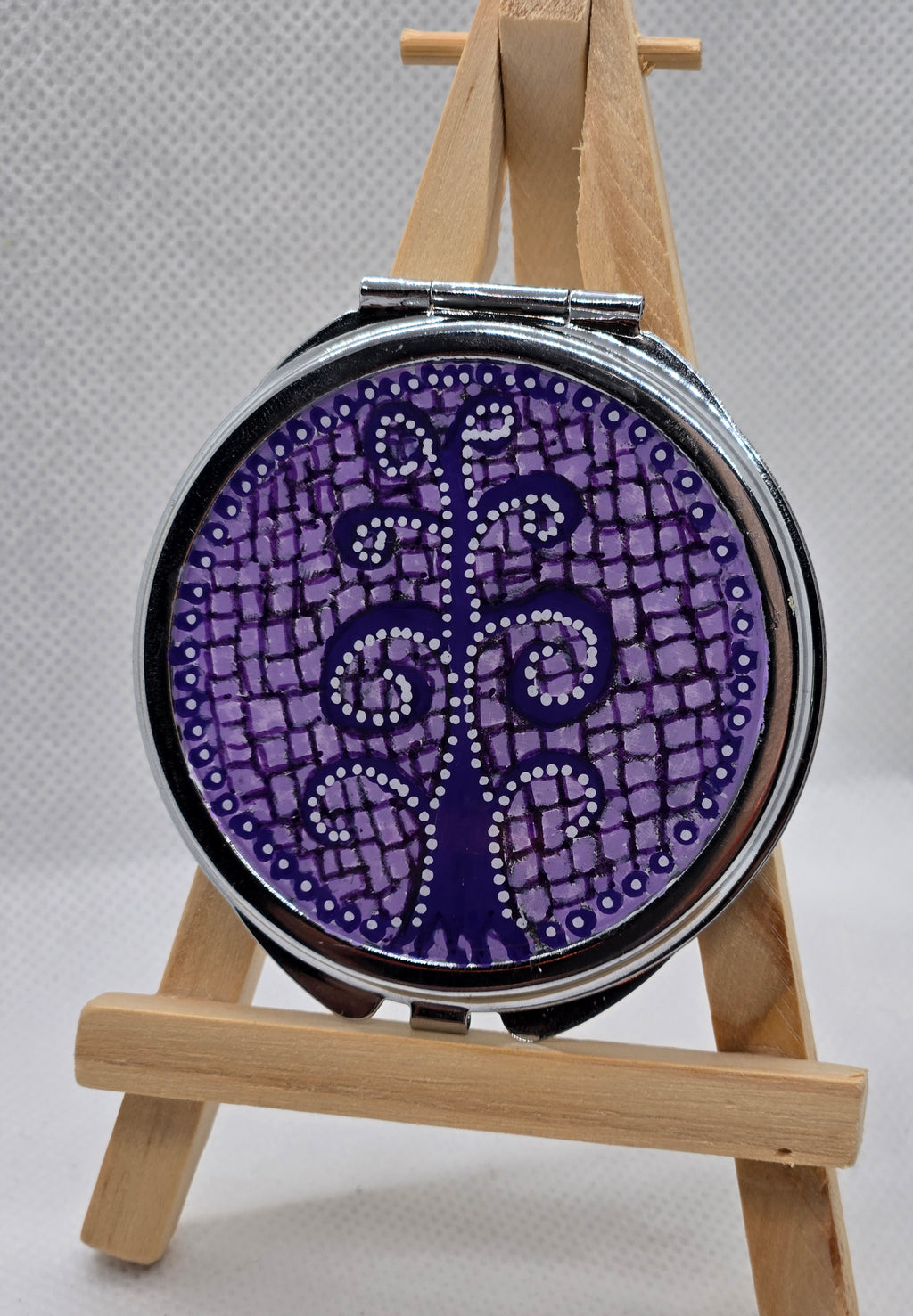 Purple Mosaic Style Compact Mirror
