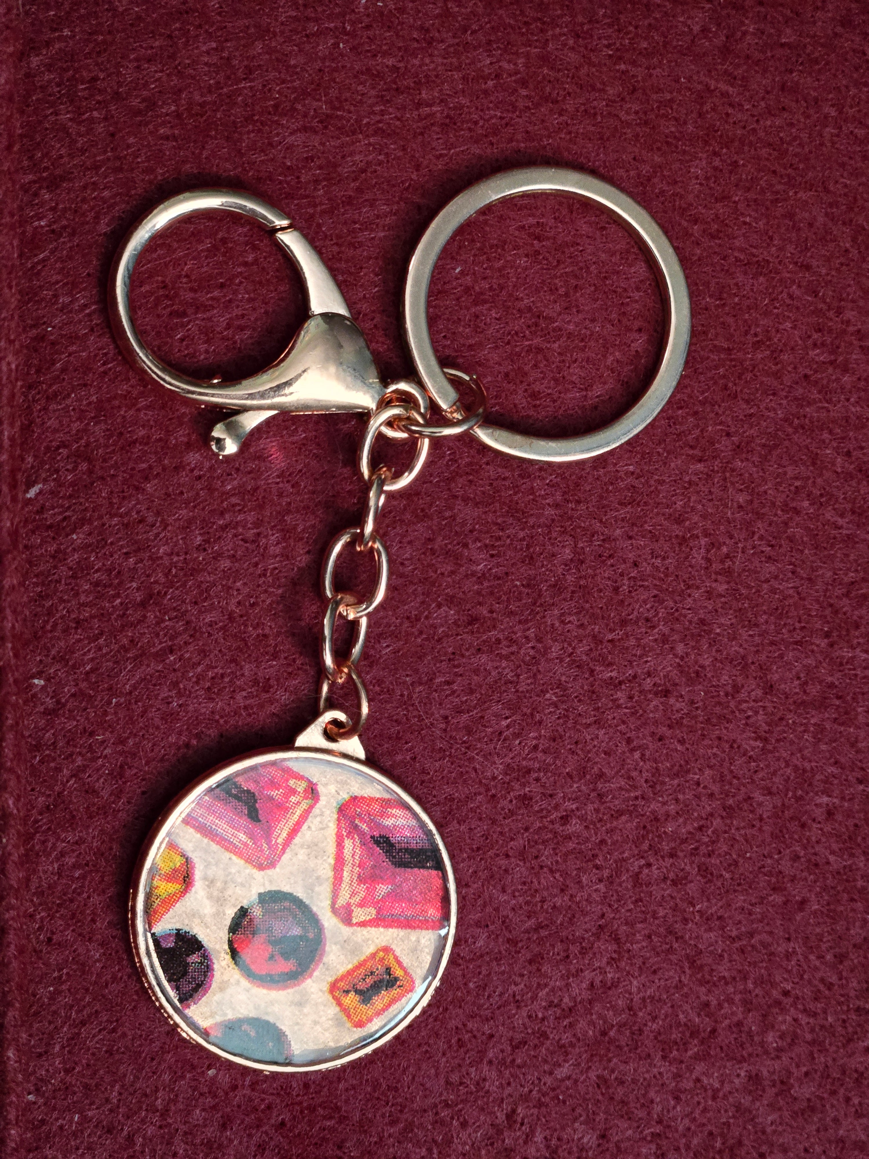Jeweled paper keychain