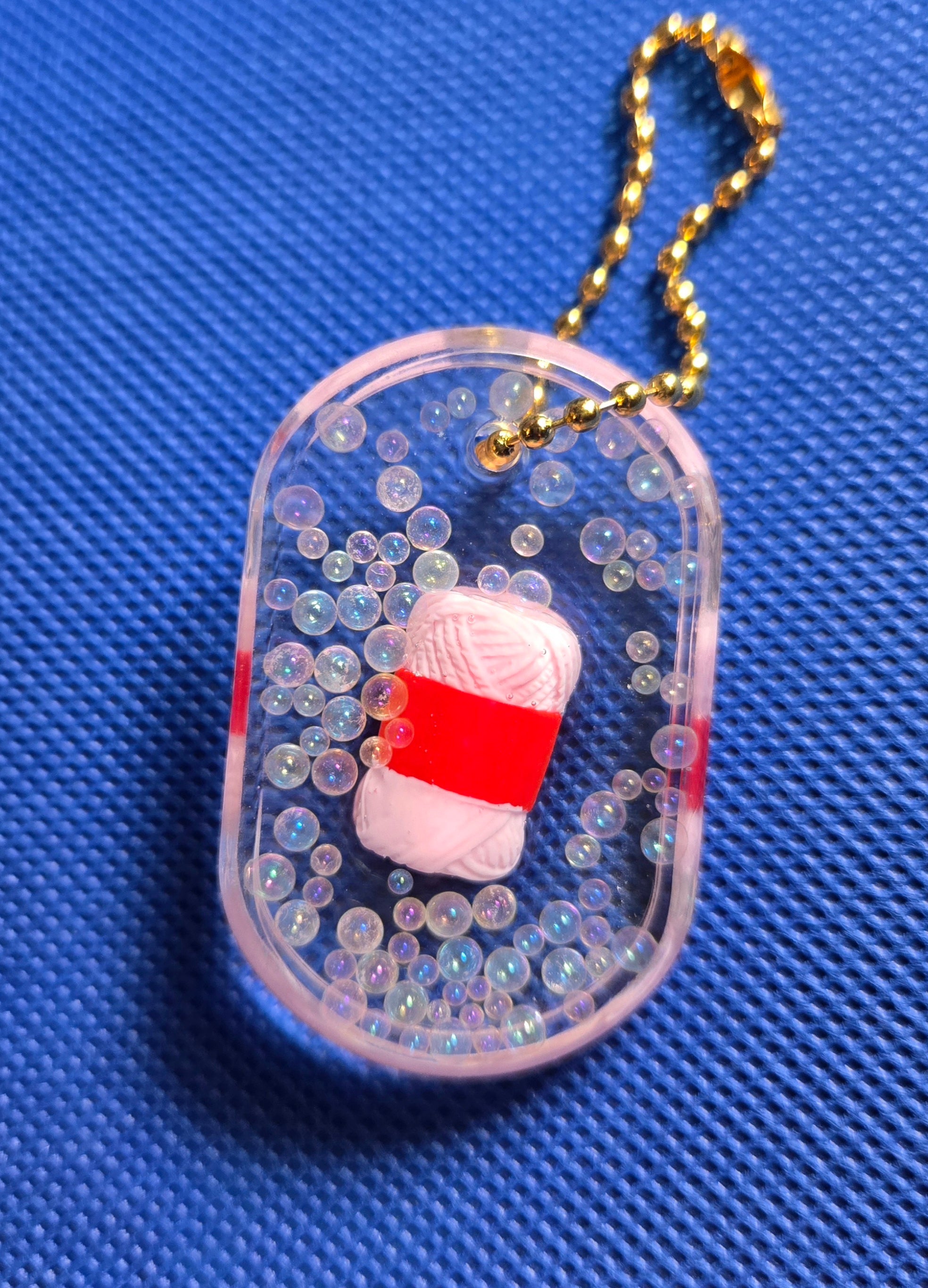 Pink Yarn Keychain