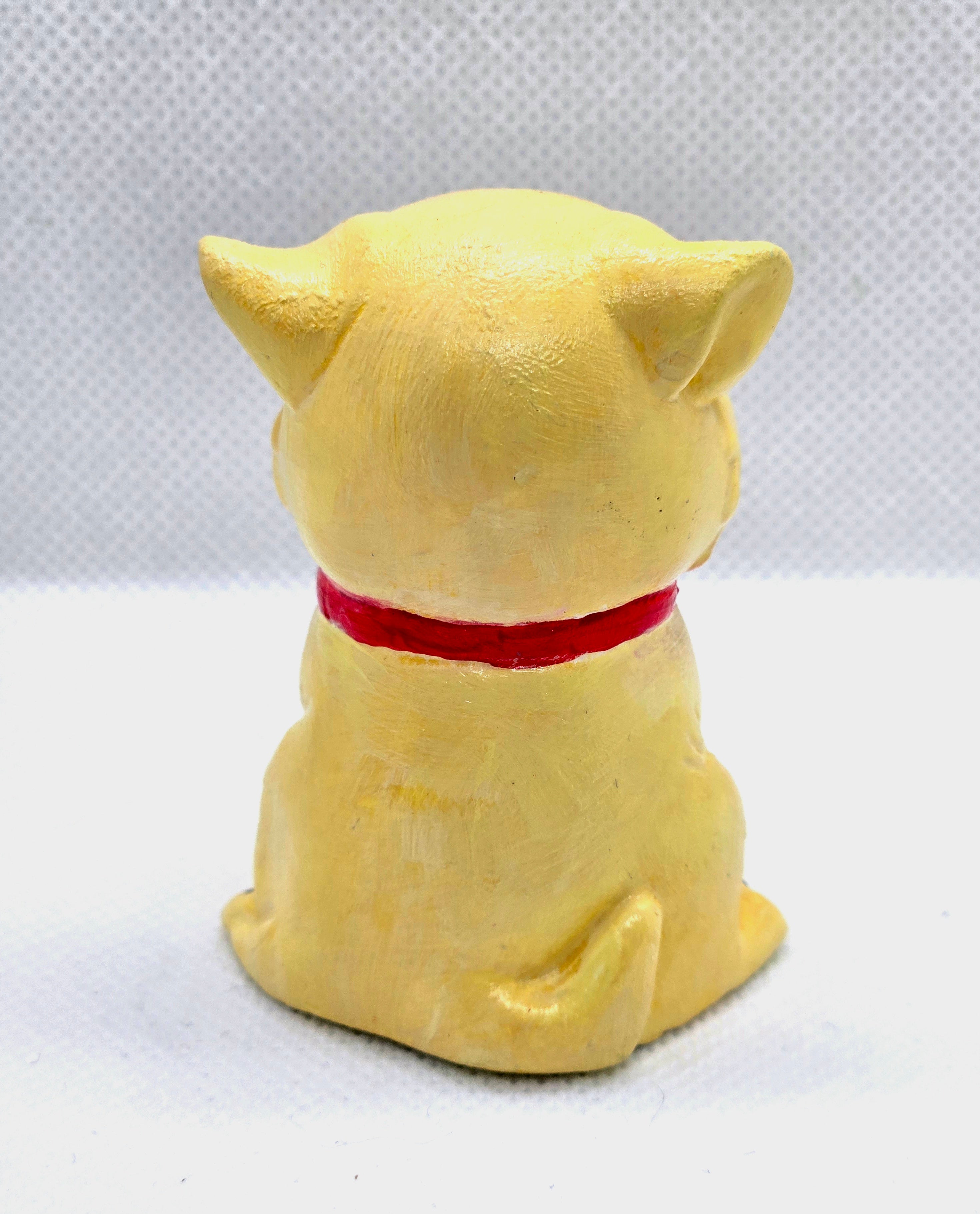 Yellow Puppy Plaster Figure