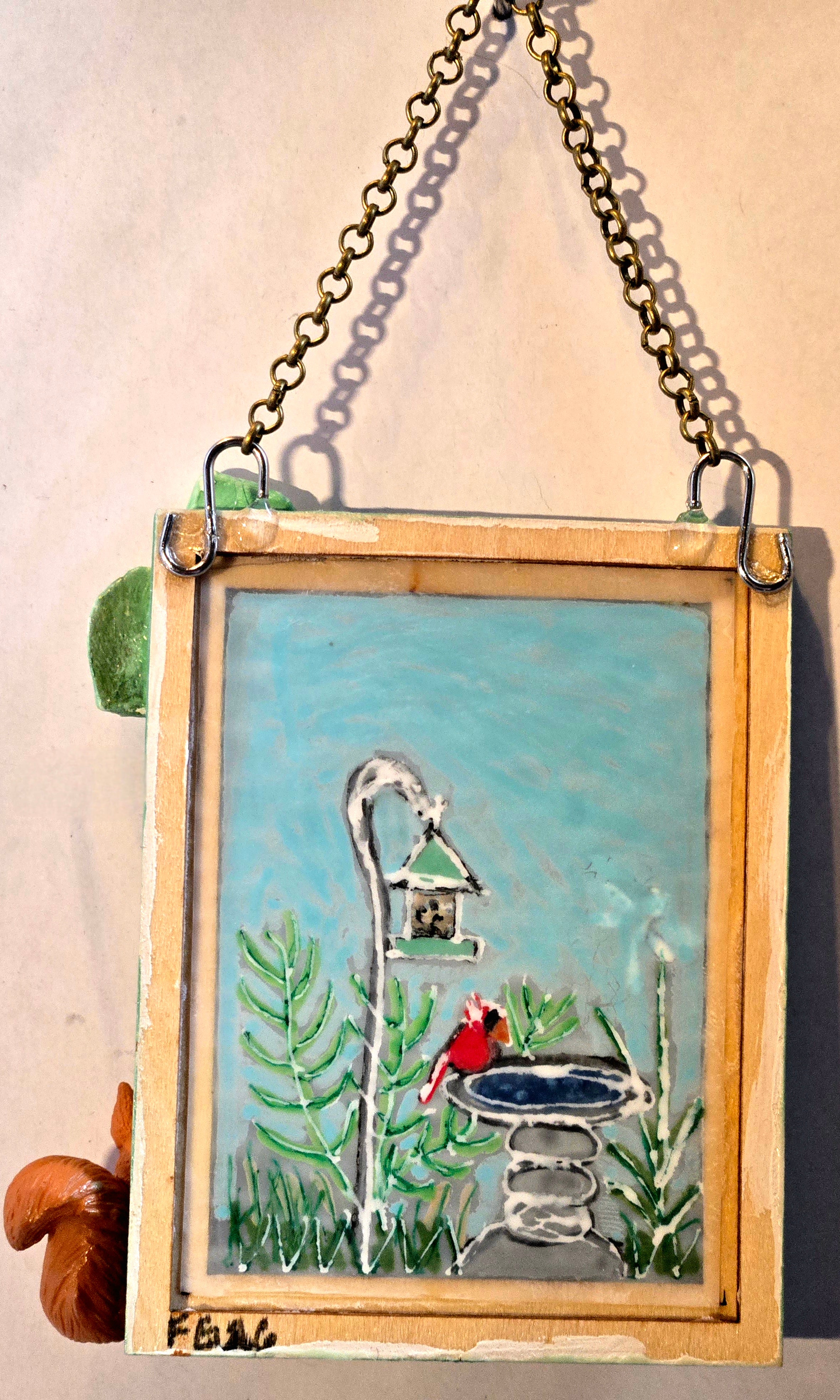 Meeting at the Feeder Art Ornament