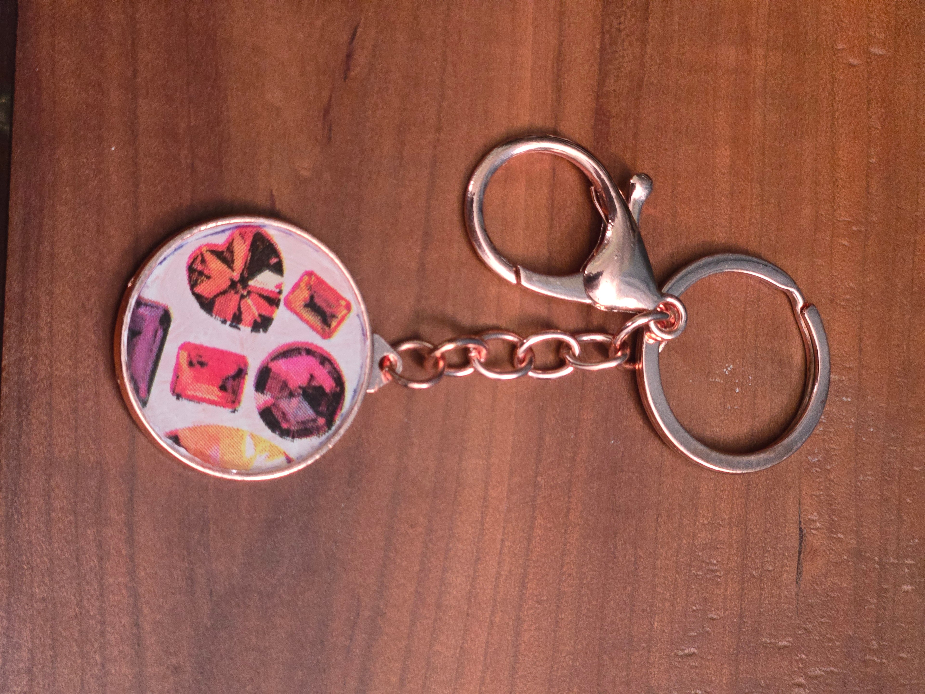 Jeweled paper keychain